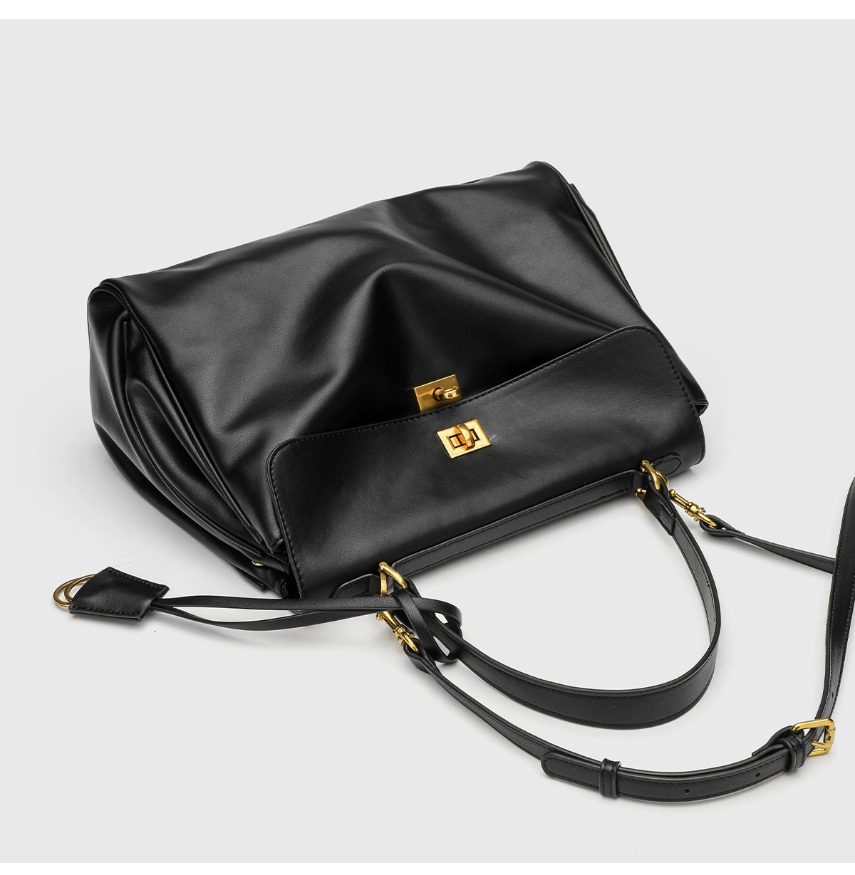 Cowhide Commuter Tote | Fashion Large Horizontal Square Bag Luxegan