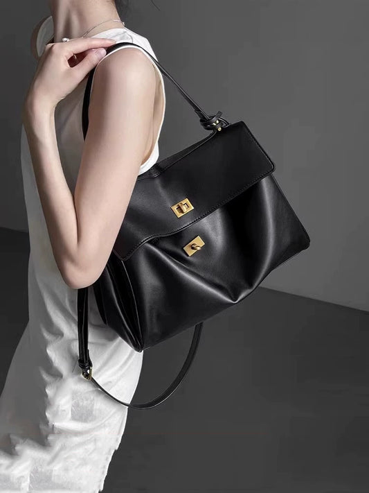 Super Fiber Tote Bag | Soft Large Horizontal Square Shoulder Bag Luxegan