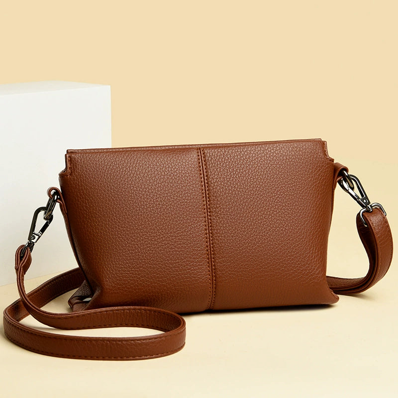 Western Style Soft Leather Women's Crossbody Bag | Fashion Small Square Shoulder Bag (Commuting & Casual Handbag) Luxegan