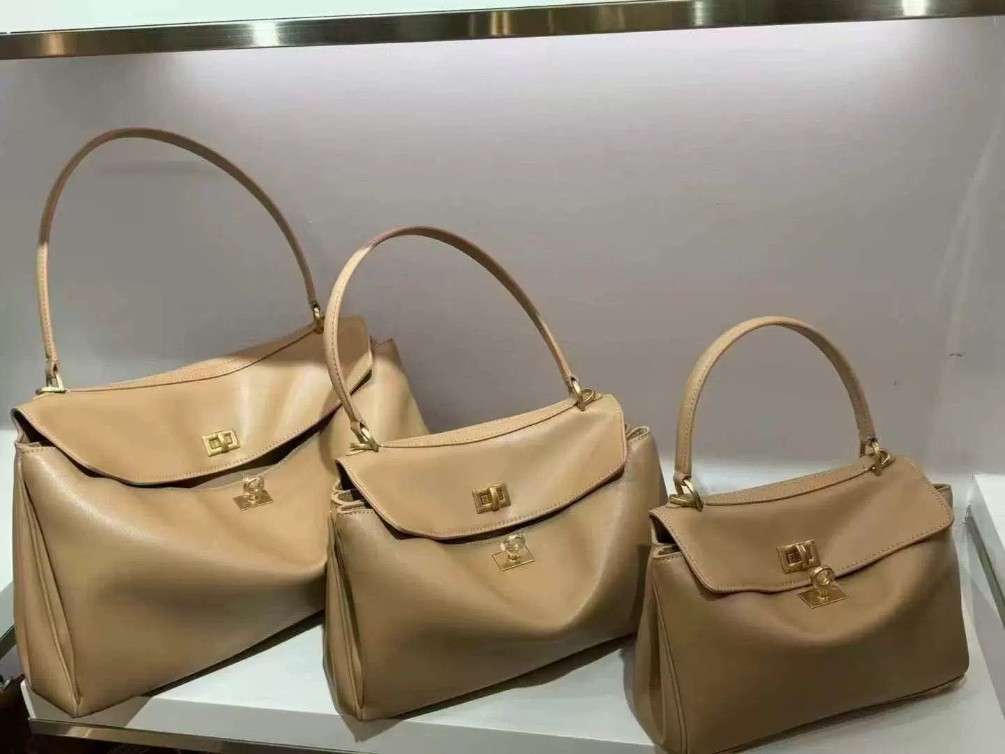 New Arrival B Home Rodeobag Large Capacity Kelly Tote | Genuine Cowhide Leather Soft Shoulder Messenger Bag with Lock Luxegan