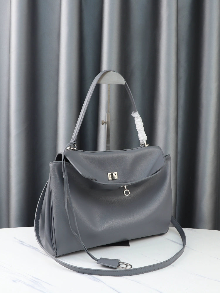 New Arrival B Home Rodeobag Large Capacity Kelly Tote | Genuine Cowhide Leather Soft Shoulder Messenger Bag with Lock Luxegan