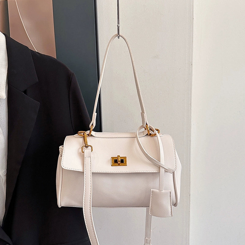 PU Shoulder Underarm Bag | Soft Contrast Color Messenger Bag Luxegan