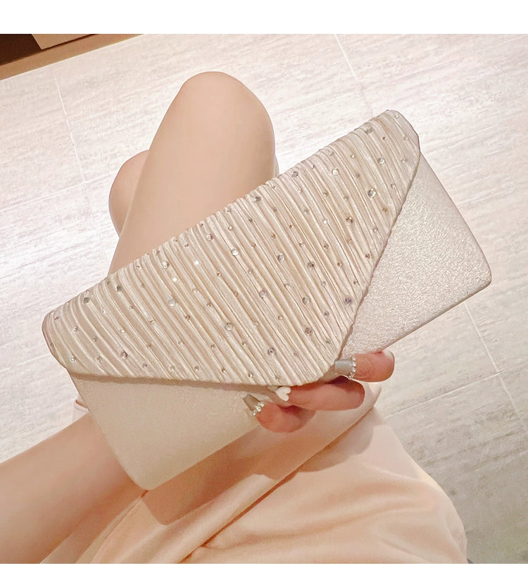 Fabric Diamond Square Box Clutch | Medium Hard Socialite Banquet Bag Luxegan