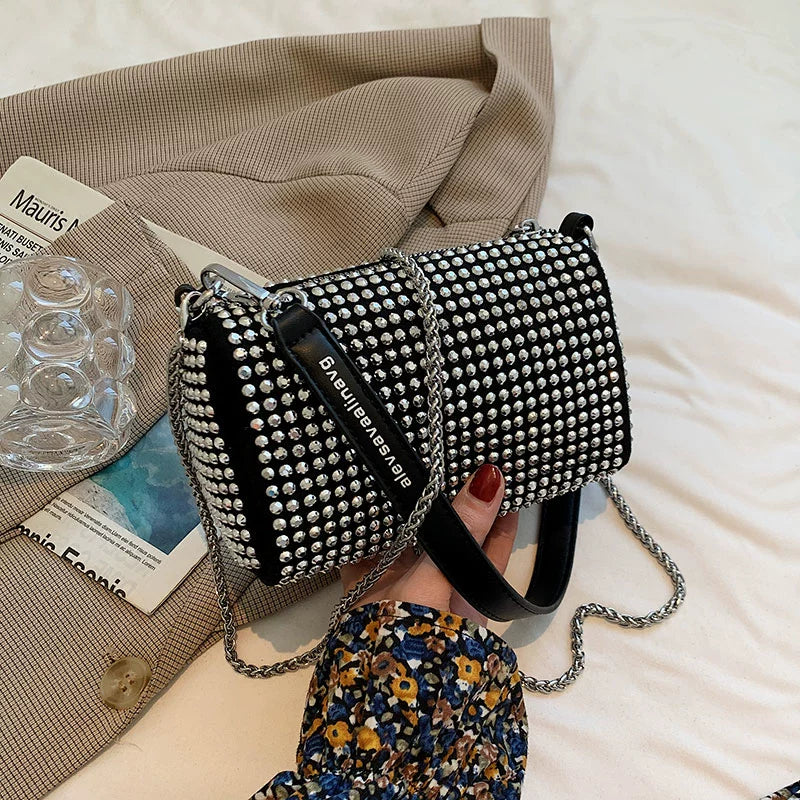 Fancy Rhinestone Bag | New Arrival Tide Fashion Underarm Bag & Full Diamond Crystal Handbag (Female Summer Crossbody) Luxegan