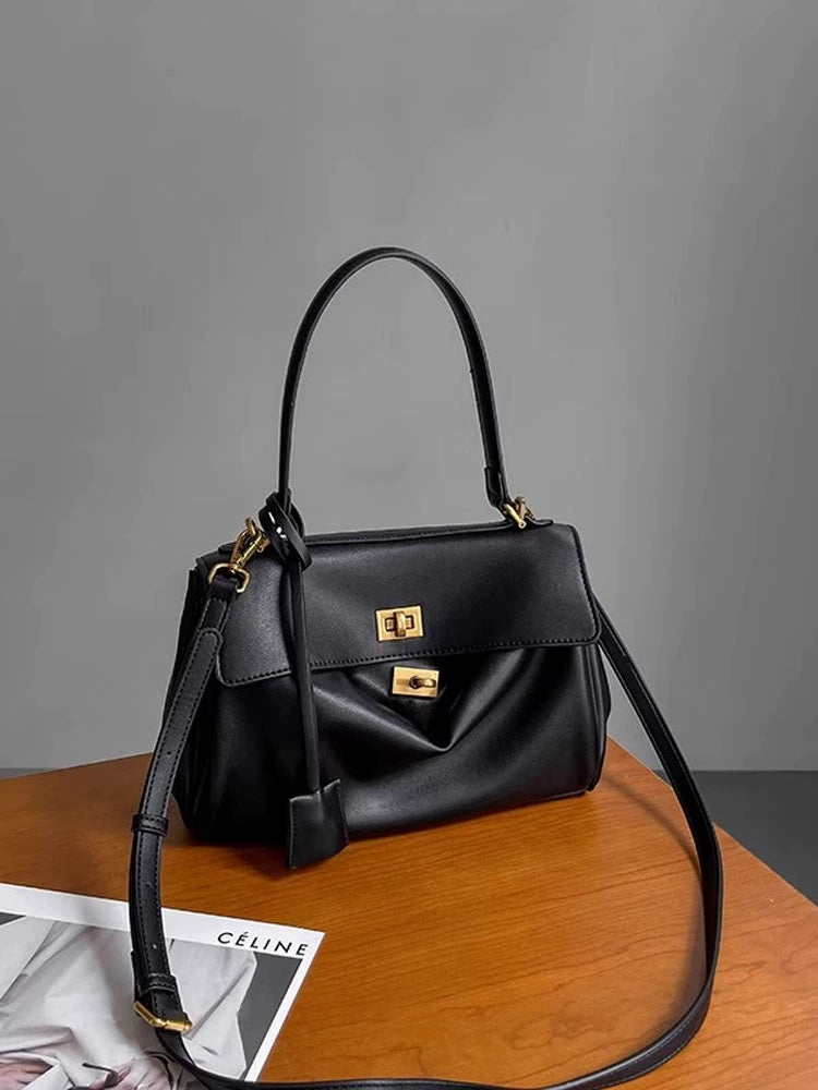 Super Fiber Tote Bag | Soft Large Horizontal Square Shoulder Bag Luxegan