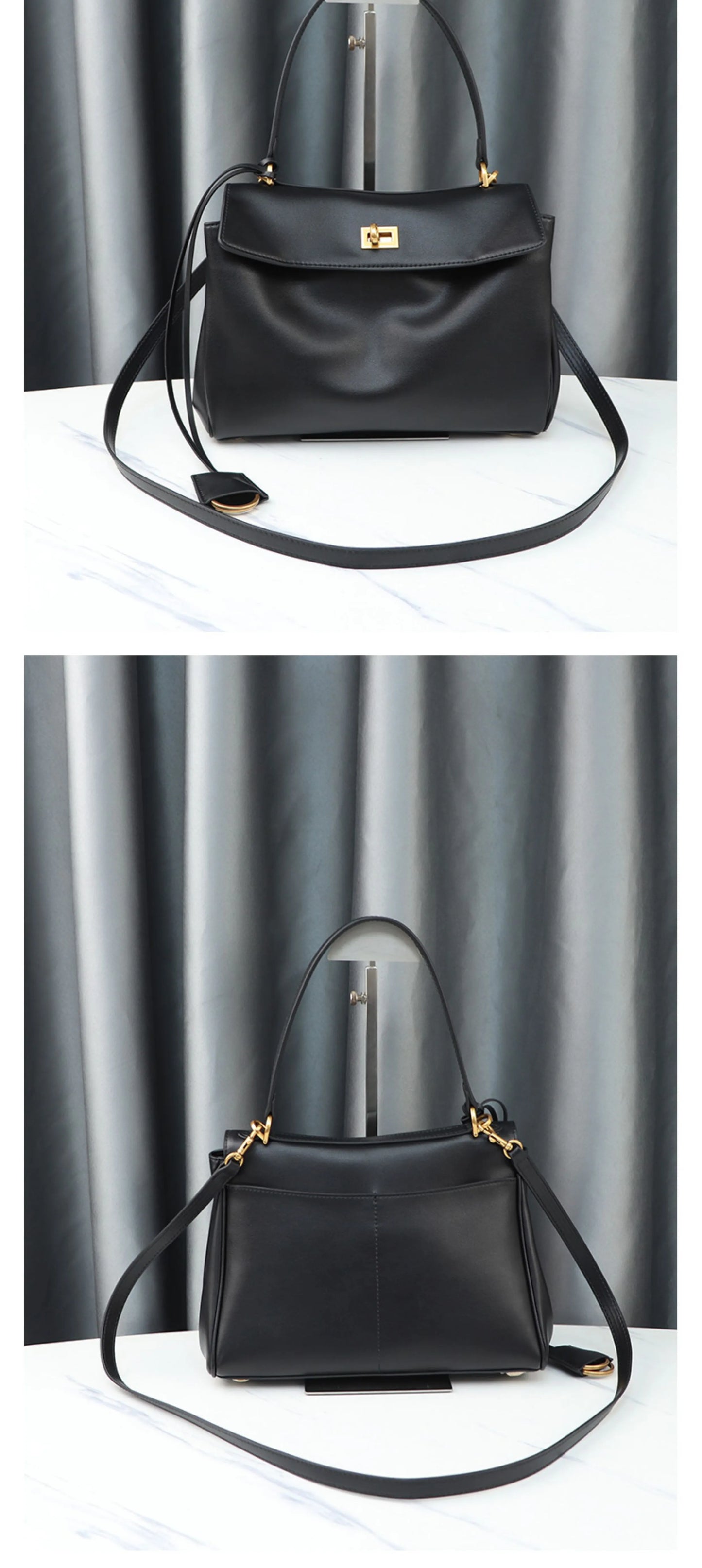 New Arrival B Home Rodeobag Large Capacity Kelly Tote | Genuine Cowhide Leather Soft Shoulder Messenger Bag with Lock Luxegan