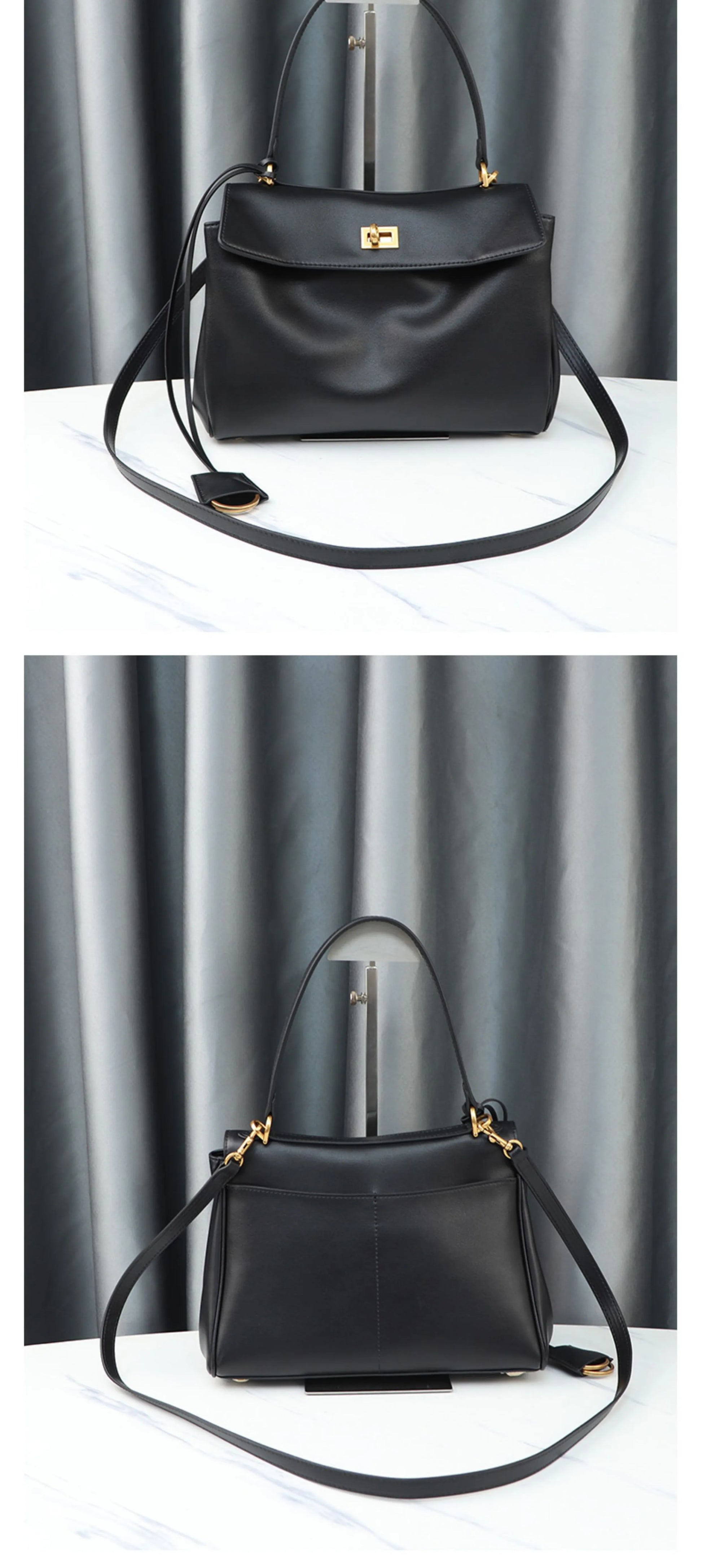 New Arrival B Home Rodeobag Large Capacity Kelly Tote | Genuine Cowhide Leather Soft Shoulder Messenger Bag with Lock Luxegan