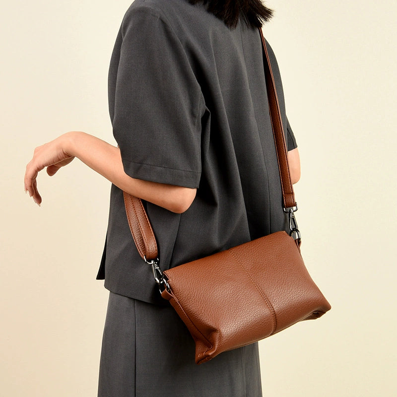 Western Style Soft Leather Women's Crossbody Bag | Fashion Small Square Shoulder Bag (Commuting & Casual Handbag) Luxegan