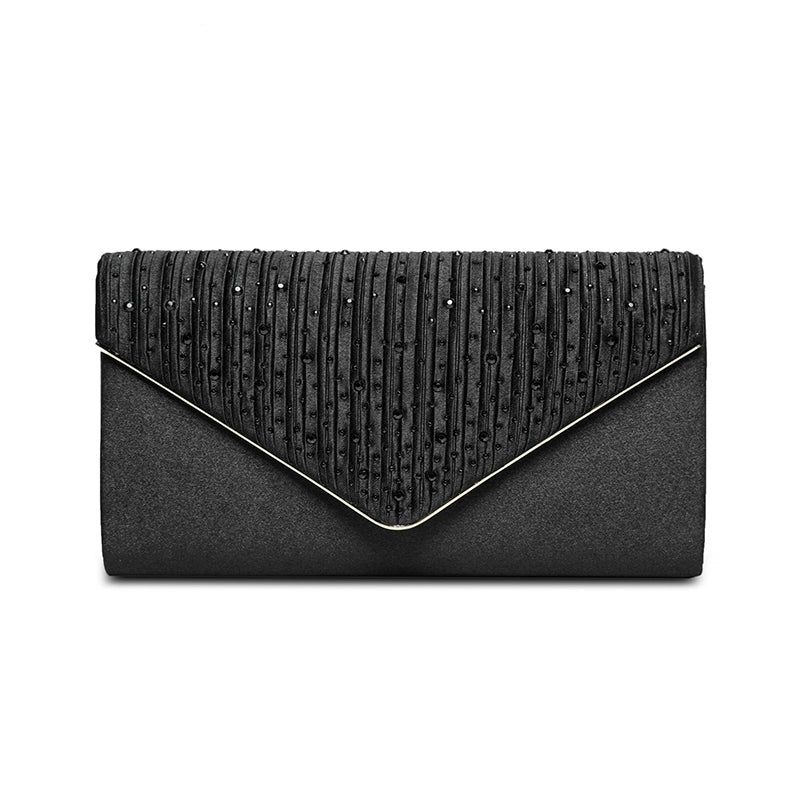 Velvet Diamond Envelope Clutch | Cheongsam Dinner Bag with Single Shoulder Sling Luxegan