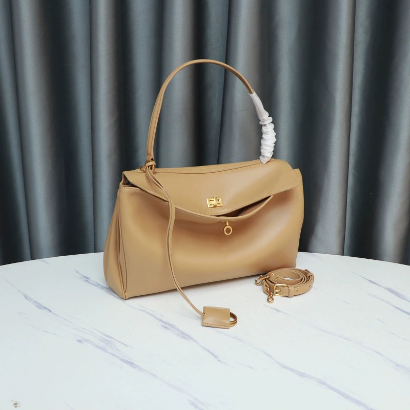 New Arrival B Home Rodeobag Large Capacity Kelly Tote | Genuine Cowhide Leather Soft Shoulder Messenger Bag with Lock Luxegan