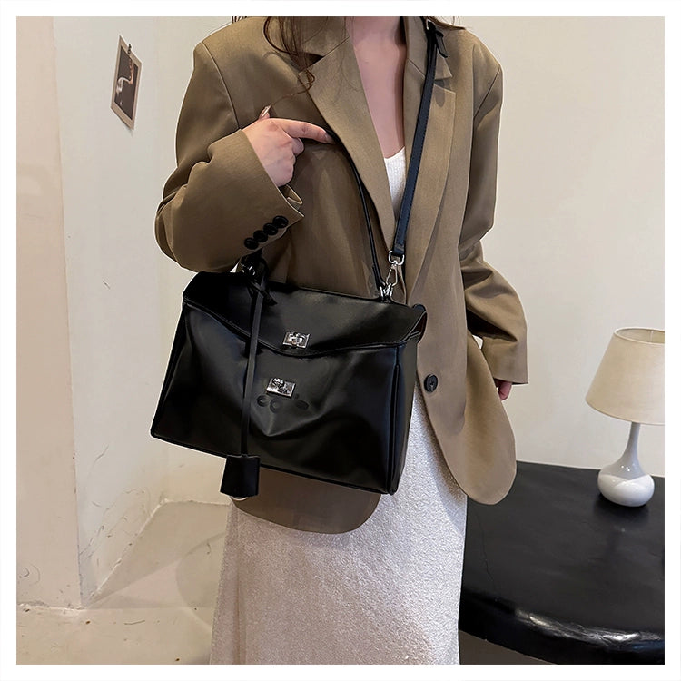 PU Fashion Satchel | Soft Horizontal Square Crossbody Tote Luxegan