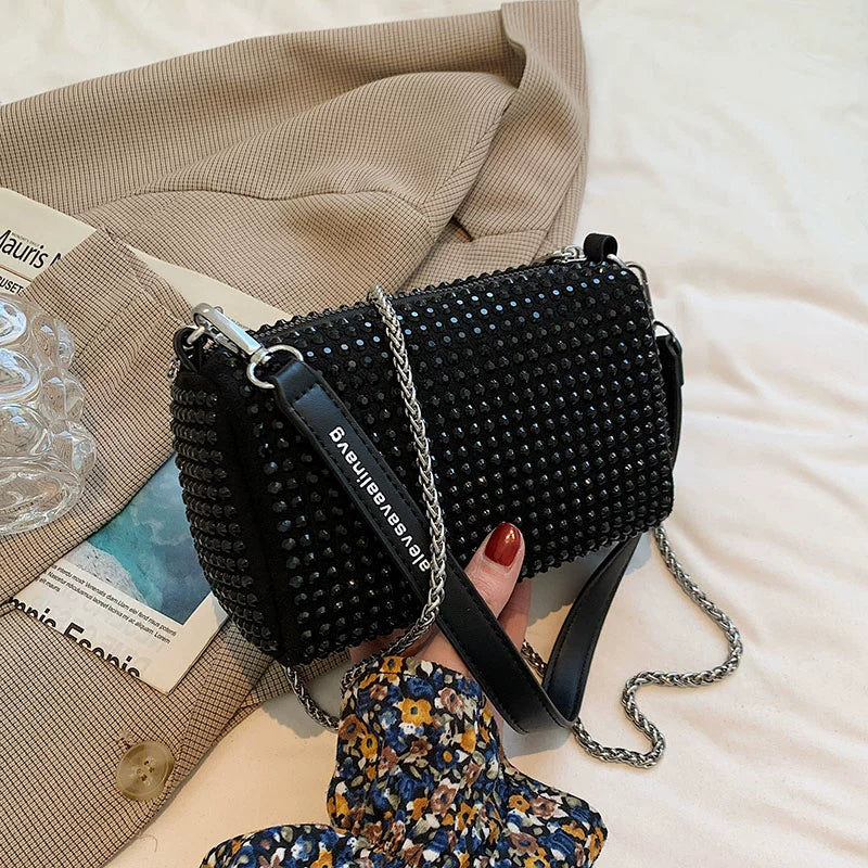 Fancy Rhinestone Bag | New Arrival Tide Fashion Underarm Bag & Full Diamond Crystal Handbag (Female Summer Crossbody) Luxegan
