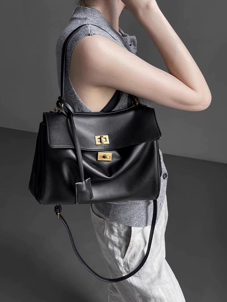 Super Fiber Tote Bag | Soft Large Horizontal Square Shoulder Bag Luxegan