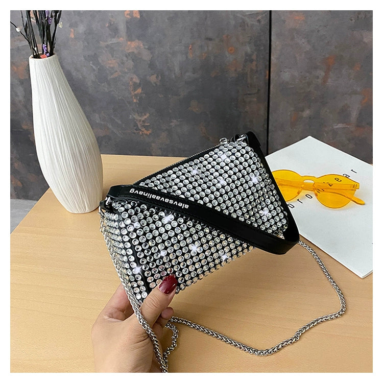 New Arrival Trendy Rhinestone Small Square Bag | Full Diamond Underarm Bag & Diamond-Embedded Women's Shoulder Crossbody Small Handbag Luxegan