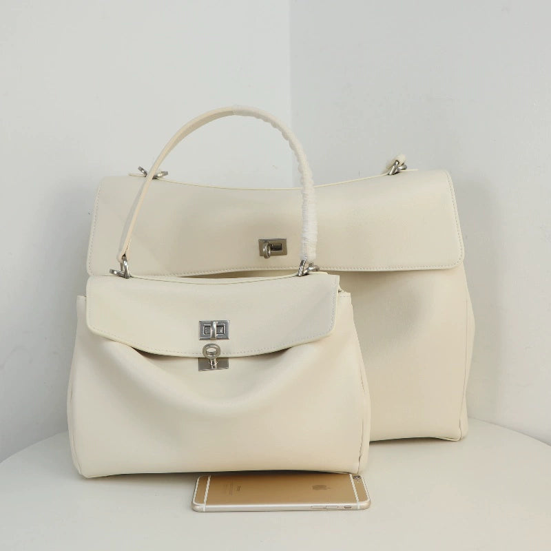 New Arrival B Home Rodeobag Large Capacity Kelly Tote | Genuine Cowhide Leather Soft Shoulder Messenger Bag with Lock Luxegan