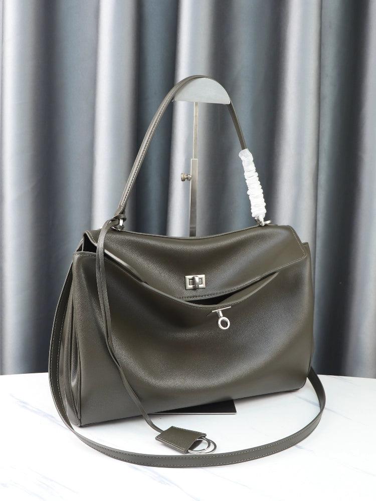 New Arrival B Home Rodeobag Large Capacity Kelly Tote | Genuine Cowhide Leather Soft Shoulder Messenger Bag with Lock Luxegan