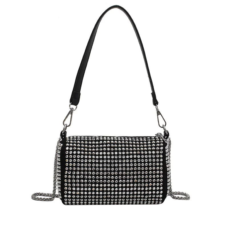 Fancy Rhinestone Bag | New Arrival Tide Fashion Underarm Bag & Full Diamond Crystal Handbag (Female Summer Crossbody) Luxegan