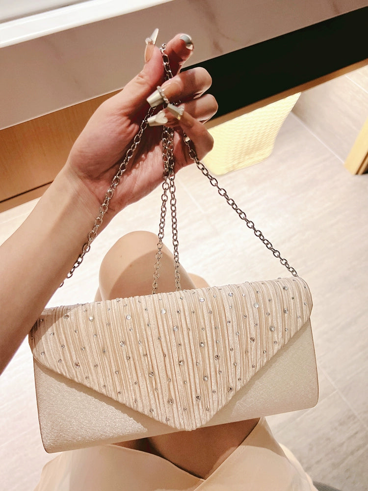 Fabric Diamond Square Box Clutch | Medium Hard Socialite Banquet Bag Luxegan