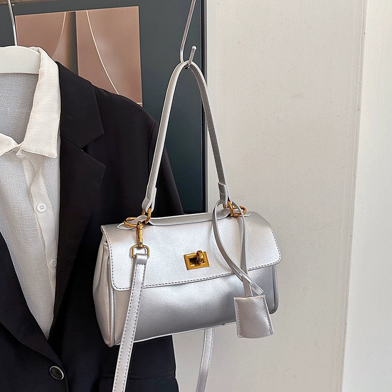 PU Shoulder Underarm Bag | Soft Contrast Color Messenger Bag Luxegan