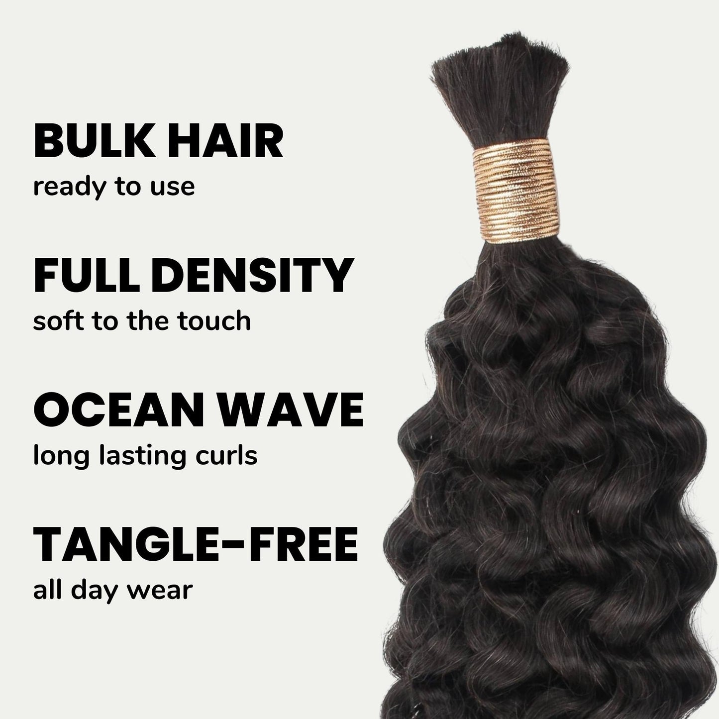 Ocean Wave Bulk 100% Human Braiding Hair Luxegan