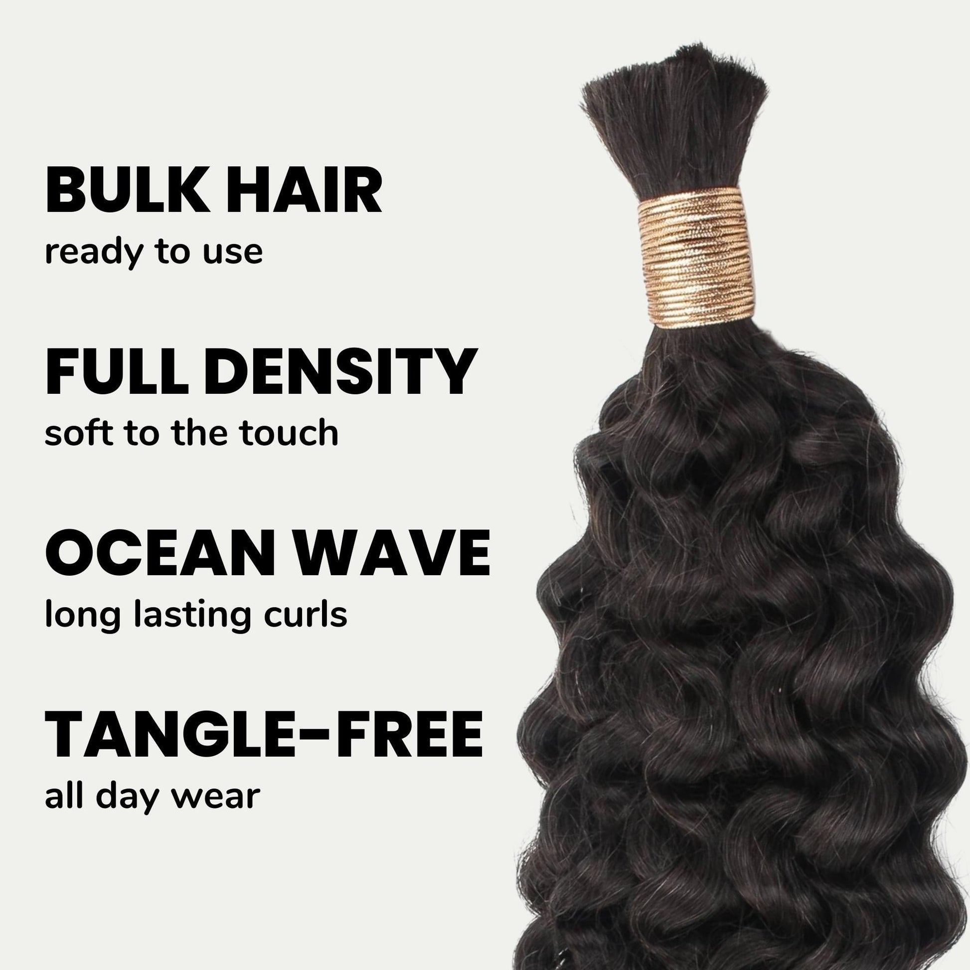 Ocean Wave Bulk 100% Human Braiding Hair Luxegan