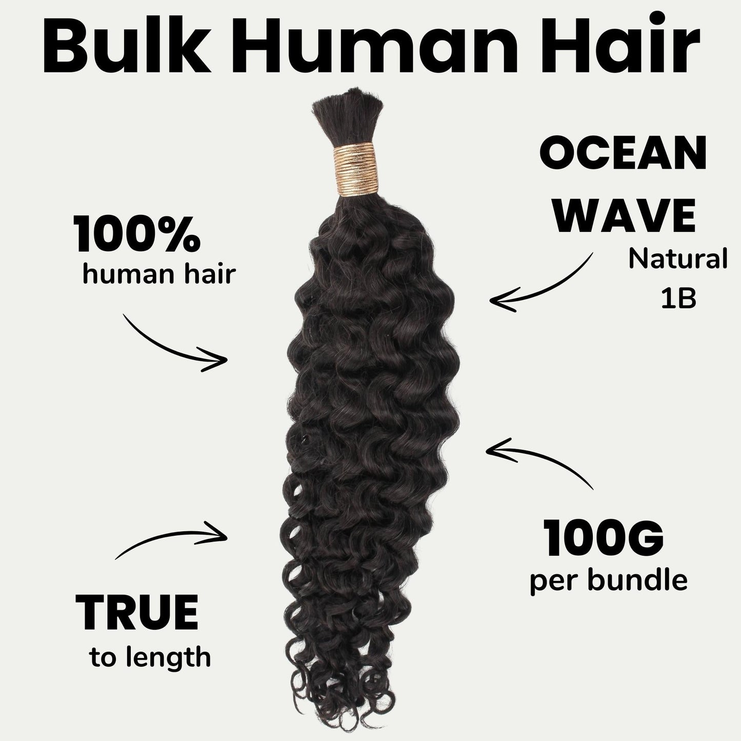 Ocean Wave Bulk 100% Human Braiding Hair Luxegan