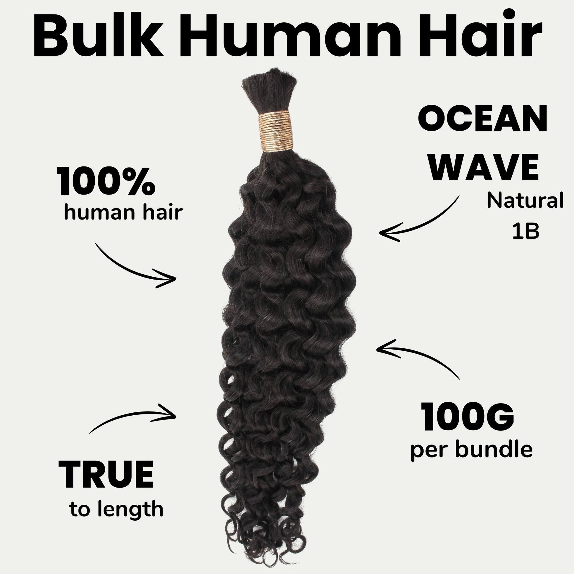 Ocean Wave Bulk 100% Human Braiding Hair Luxegan