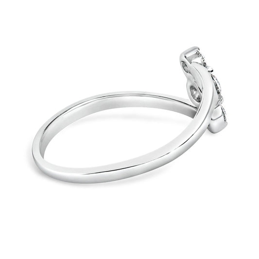 Anillo vertical de tres piedras de oro blanco de 10K con diamante cultivado en laboratorio de 1/4 Cttw