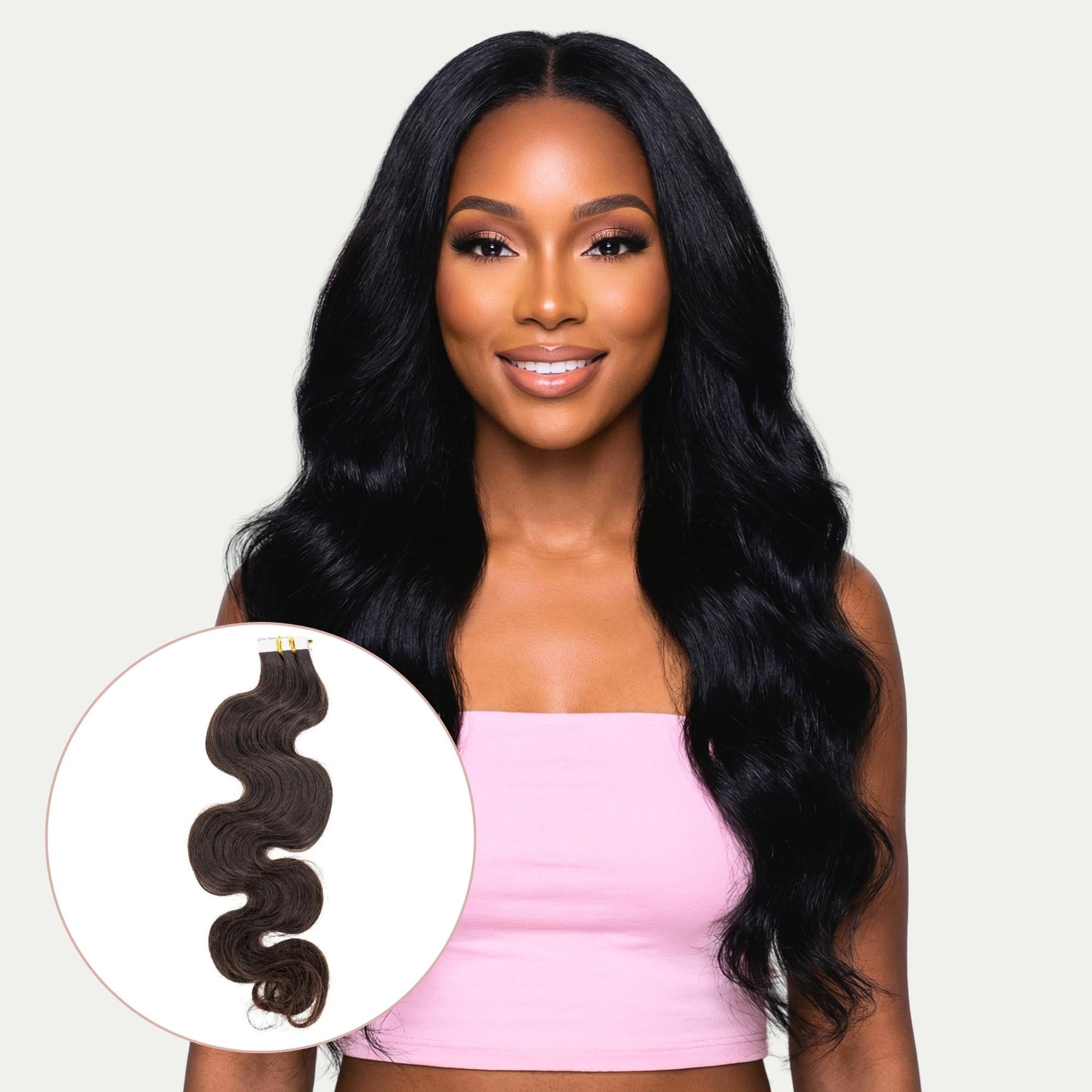 Raw Body Wave 100% Human Hair Tape In Extensions Luxegan