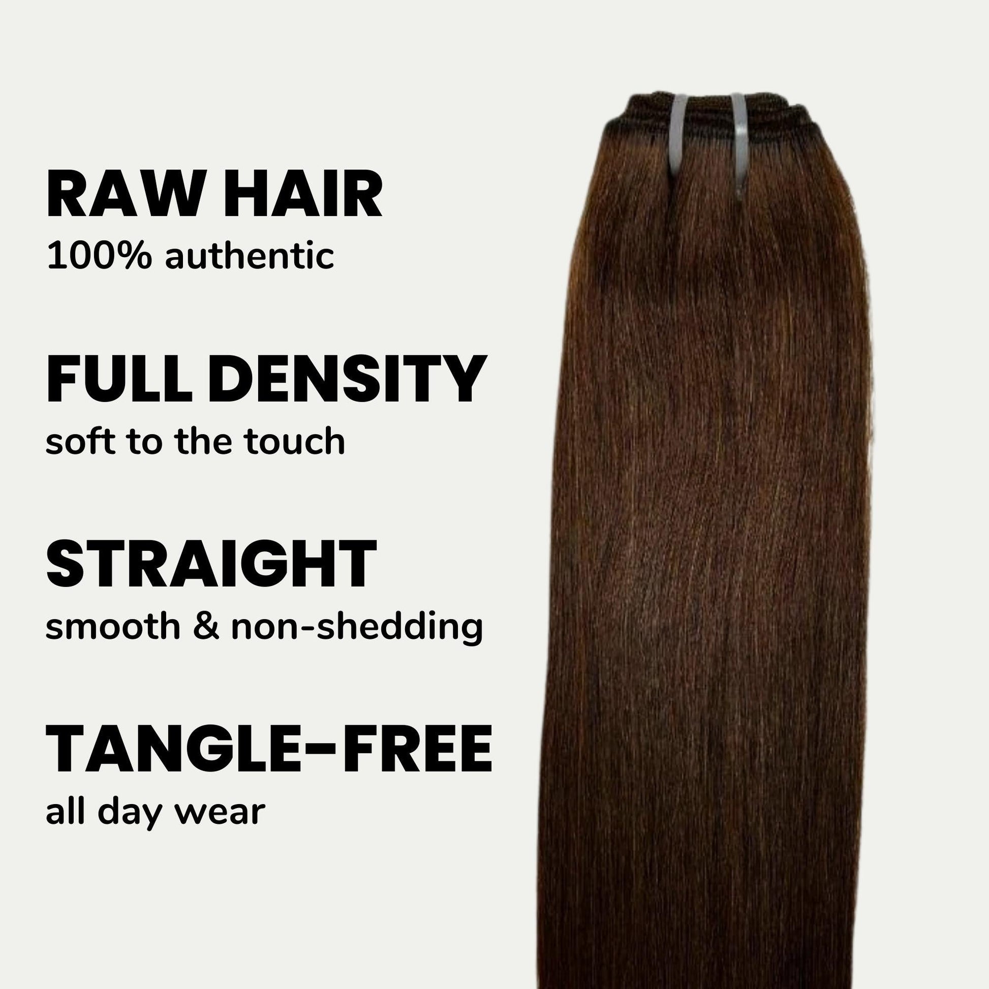 Raw Dark Brown Straight 100% Human Hair Bundles Luxegan
