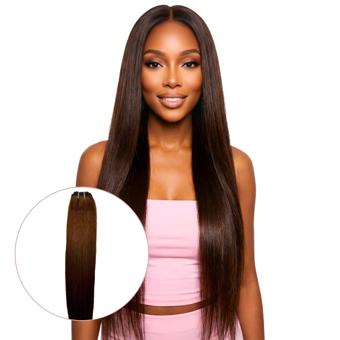 Raw Dark Brown Straight 100% Human Hair Bundles Luxegan