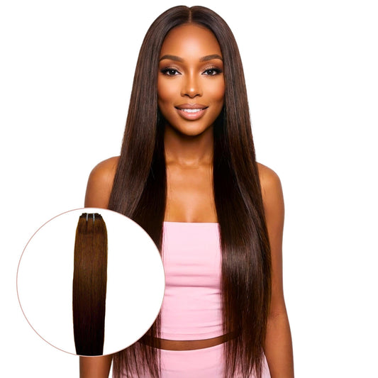 Raw Dark Brown Straight 100% Human Hair Bundles Luxegan