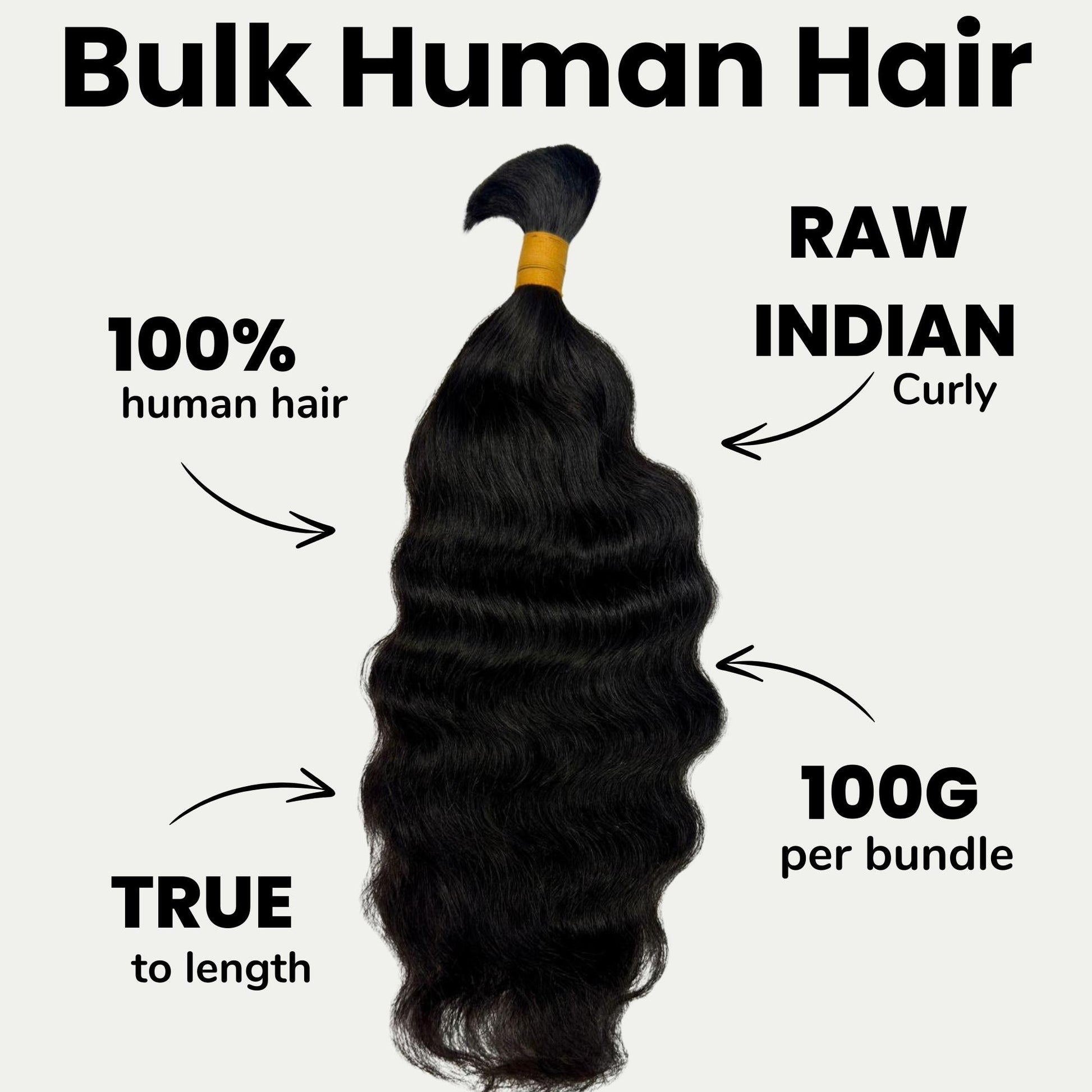 Raw Indian Curly Bulk 100% Human Braiding Hair Luxegan