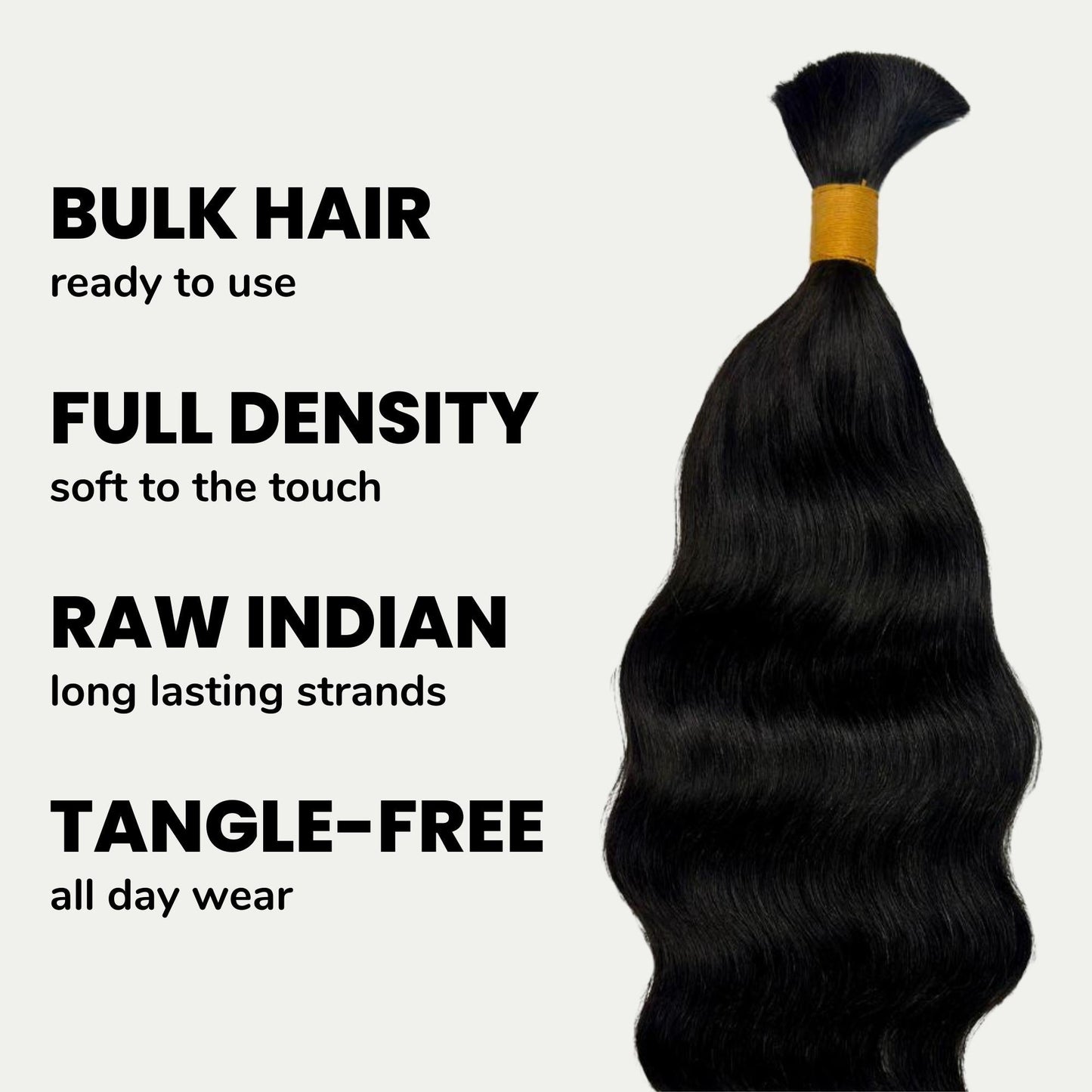 Raw Indian Wavy Bulk 100% Human Braiding Hair Luxegan