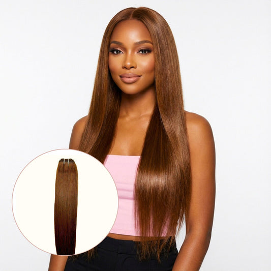 Raw Medium Brown Straight 100% Human Hair Bundles Luxegan