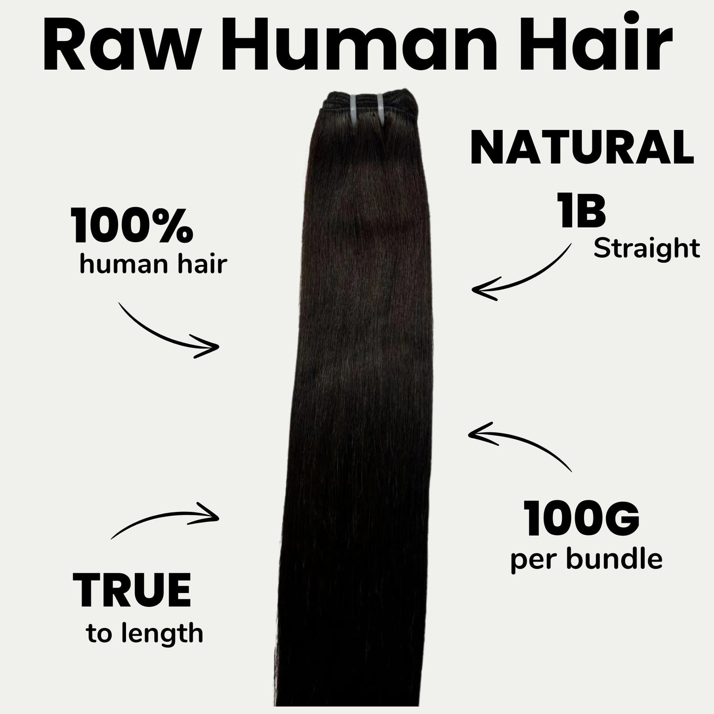 Raw Natural Black Straight 100% Human Hair Bundles Luxegan