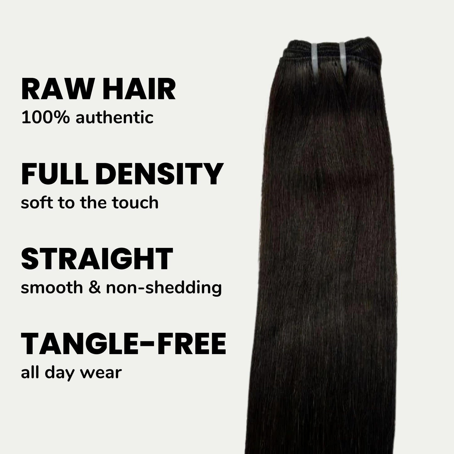 Raw Natural Black Straight 100% Human Hair Bundles Luxegan