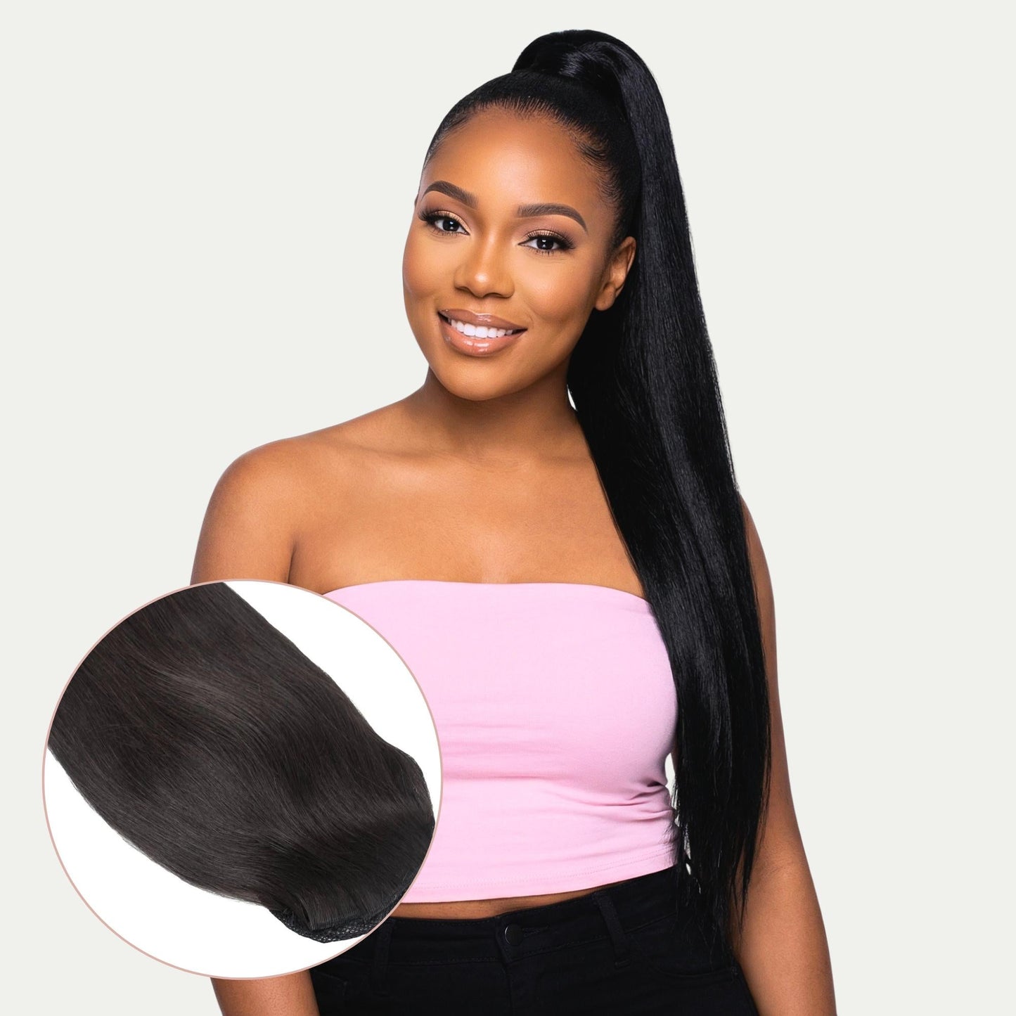 Raw Straight 100% Human Hair Ponytail Extension Luxegan
