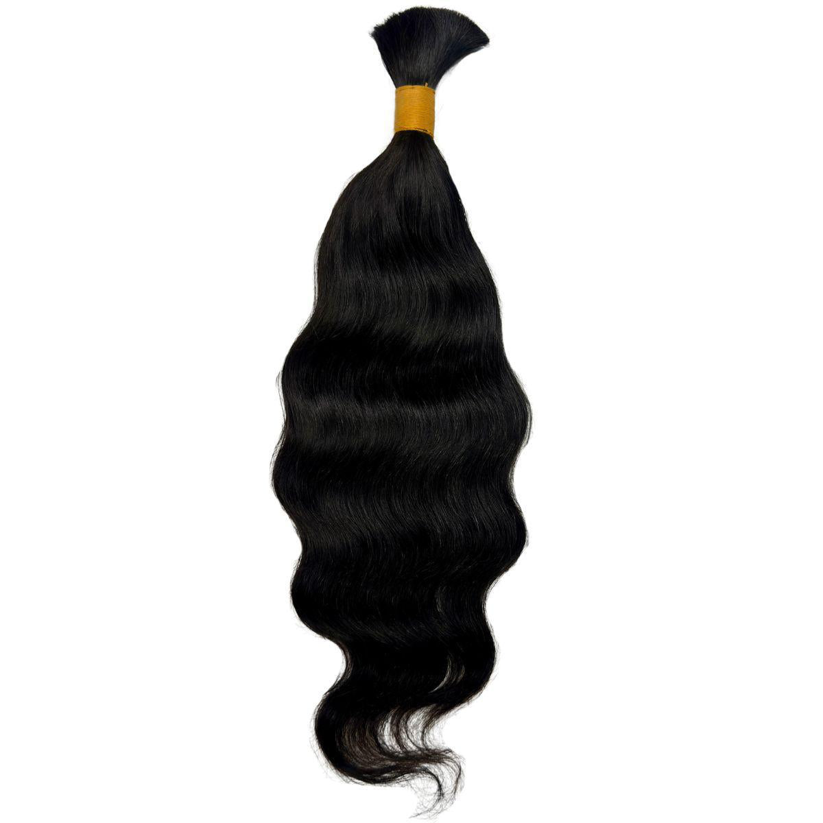 Raw Indian Wavy Bulk 100% Human Braiding Hair Luxegan