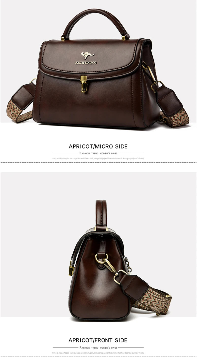 High Quality Leather Shoulder Crossbody Bags for Women 2024 Ladies Luxury Designer Fashion Handbags Female Messenger Sac A Main