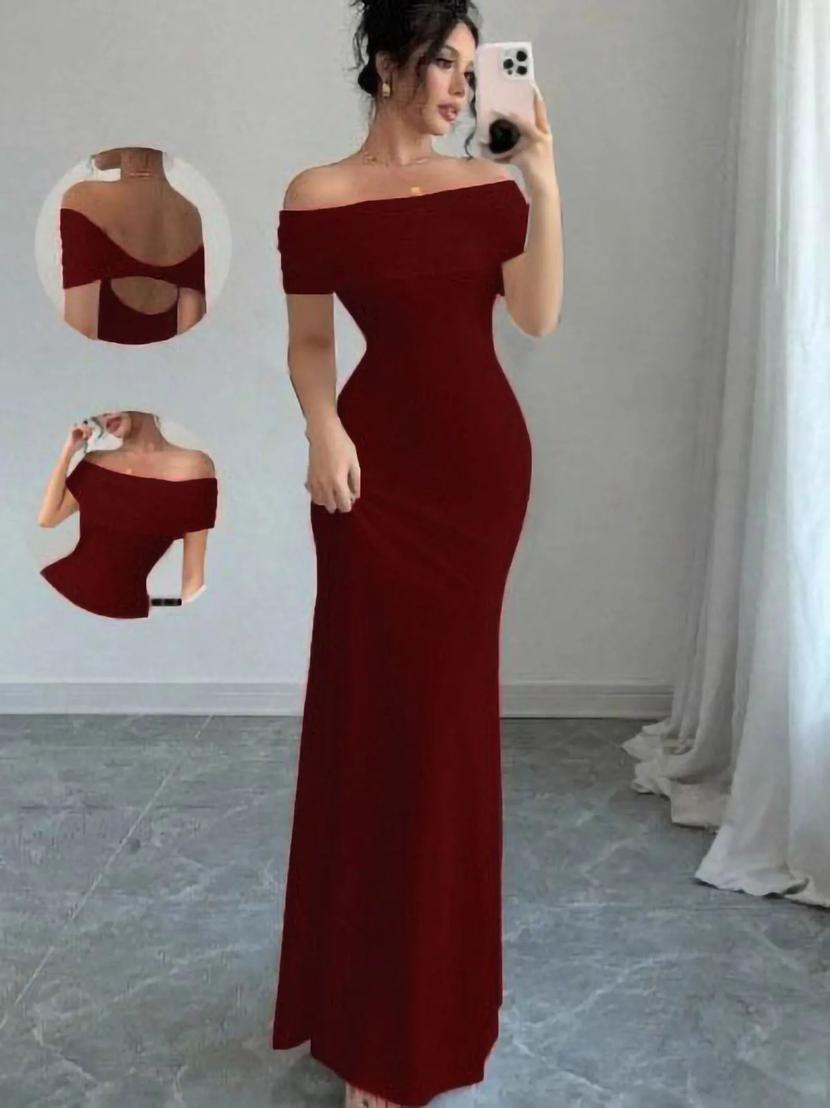 Solid Slash Neck Sleeveless Regular Fit Sheath Ankle-Length Knit Dress – Spring/Summer Luxegan