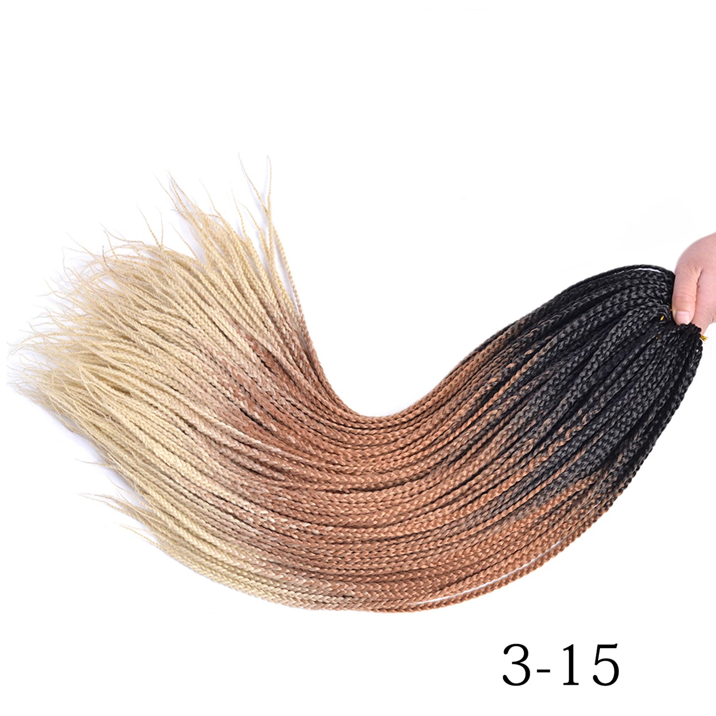 Ombre Box Braids Crochet Hair Extensions – Synthetic Straight Braiding Hair 14"/18"/24" | 22 Strands/Pack