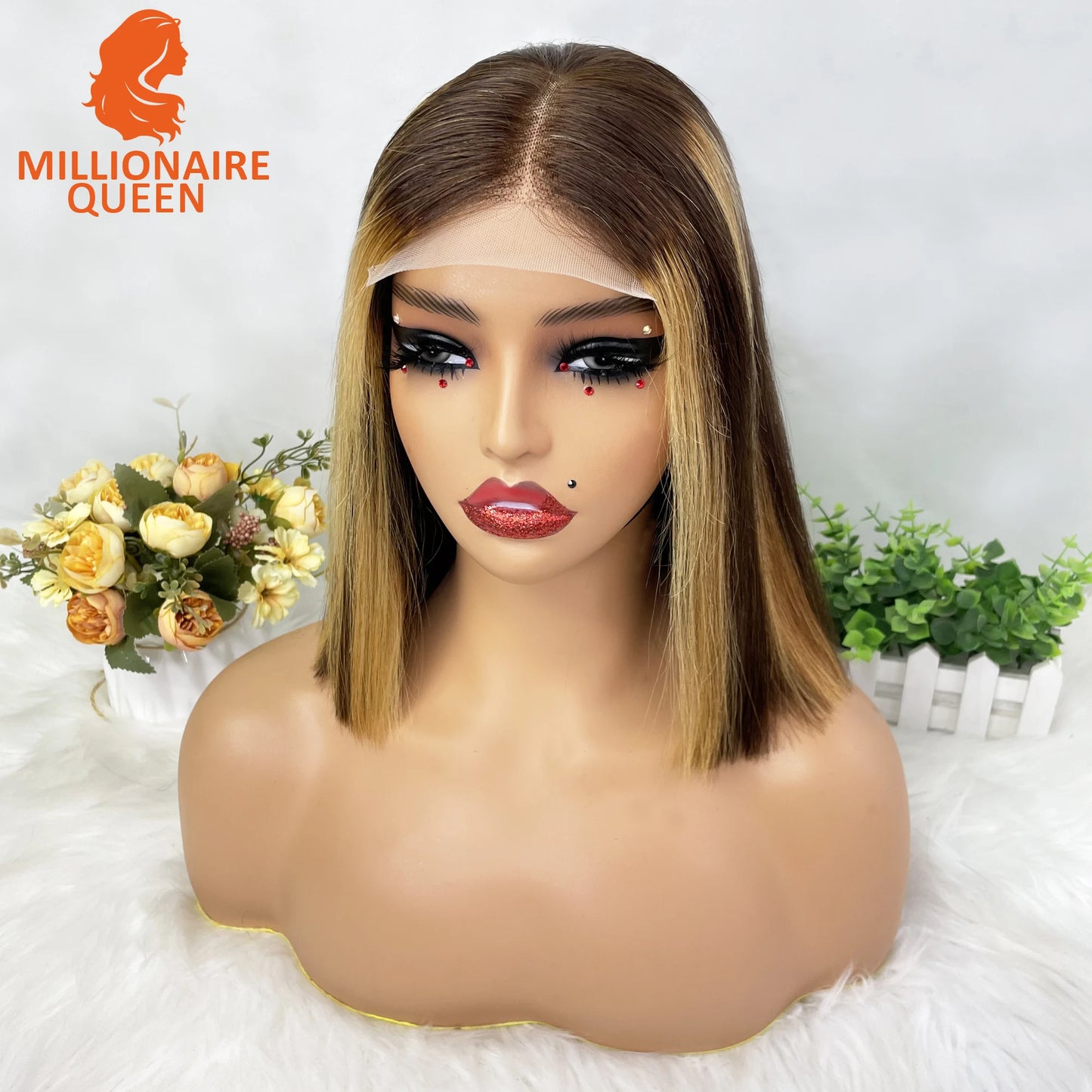Vietname Super Double Drawn Bone Straight 13x4 Bob Wig with 100% Human Hair Nature Black 250% Density For Black Women