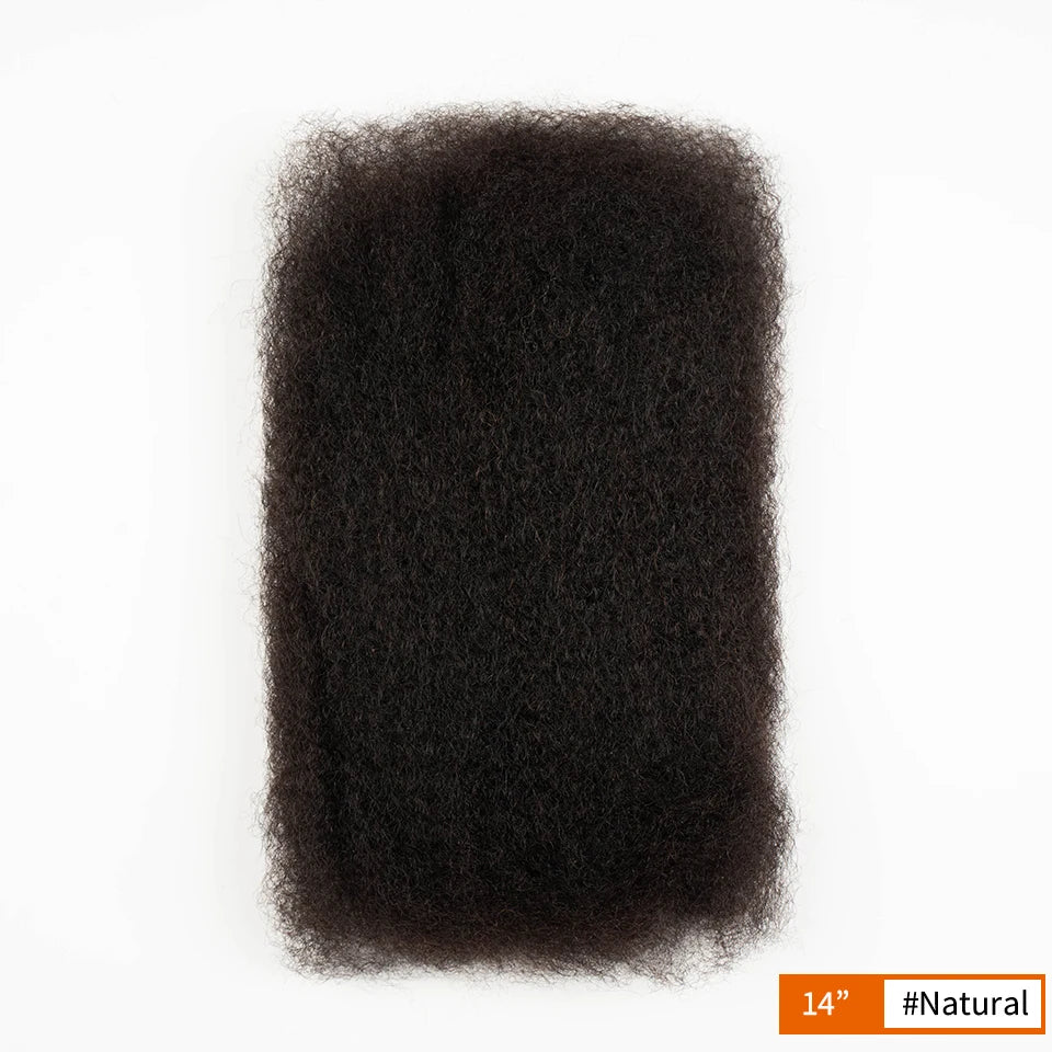 Afro Kinky Bulk Human Hair Extensions | 10"-22" 50g Brazilian Remy for Braiding & Dreadlocks (Natural Colors, Long-Lasting) Luxegan