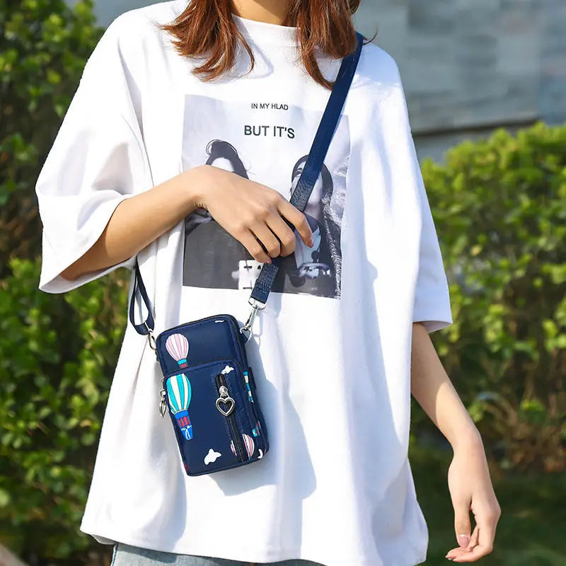Waterproof Mobile Phone Bag | Sophisticated Mini Oxford Crossbody Purse | Elegant Multi-Layer Zipper Travel Bag | "Dignified" Soft Nylon Bag for Versatile Outdoor Styling Luxegan
