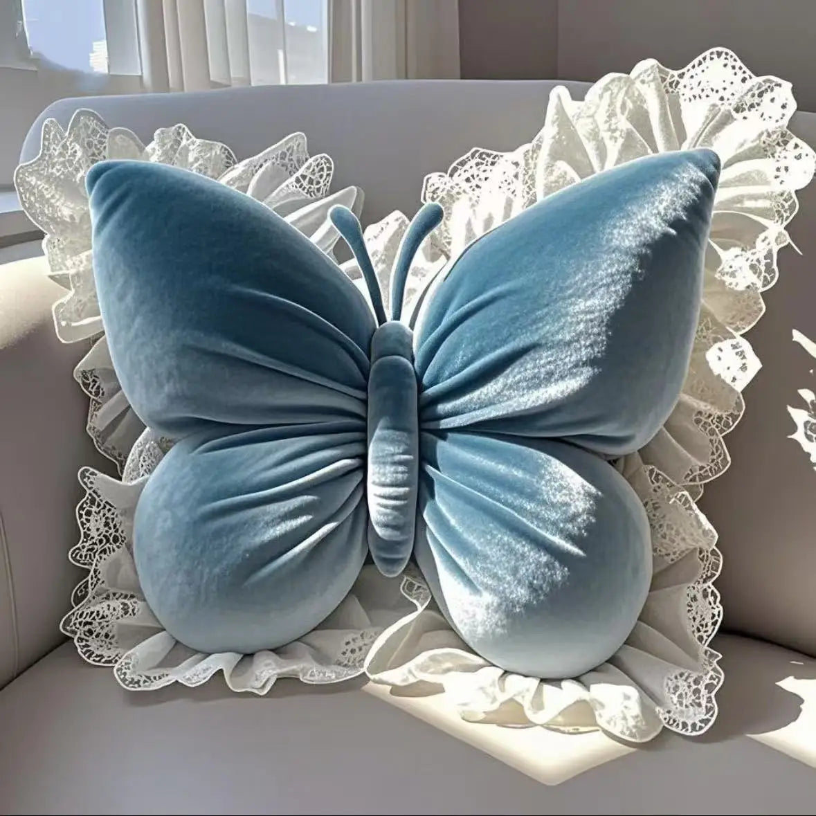 Princess Butterfly Bow Support Cushion | Sophisticated "Grade A" Butterfly Silhouette | Elegant Bedroom & Car Sofa Decorative Pillow | "Dignified" High-Performance Body & Travel Essential for Radiant Versatile Styling Luxegan