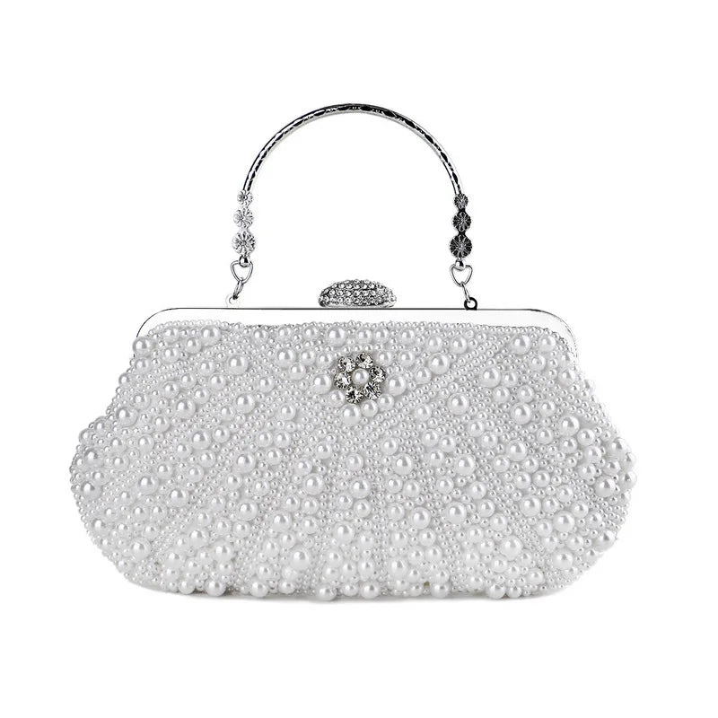 Beading Women's Evening Bag | Embroidery Shell Flower & Diamond Clutch Luxegan