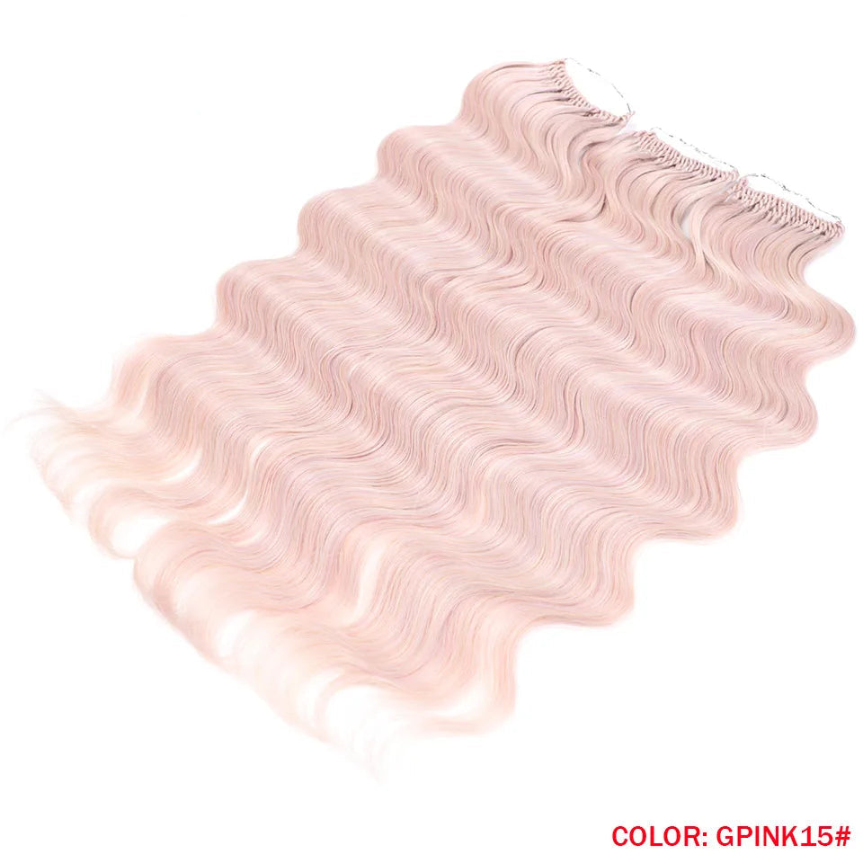 Fashion Idol Body Wave Crochet Hair - 22 Inch Soft Long Synthetic Goddess Braids - Natural Wavy Ombre 613 Blonde Hair Extensions