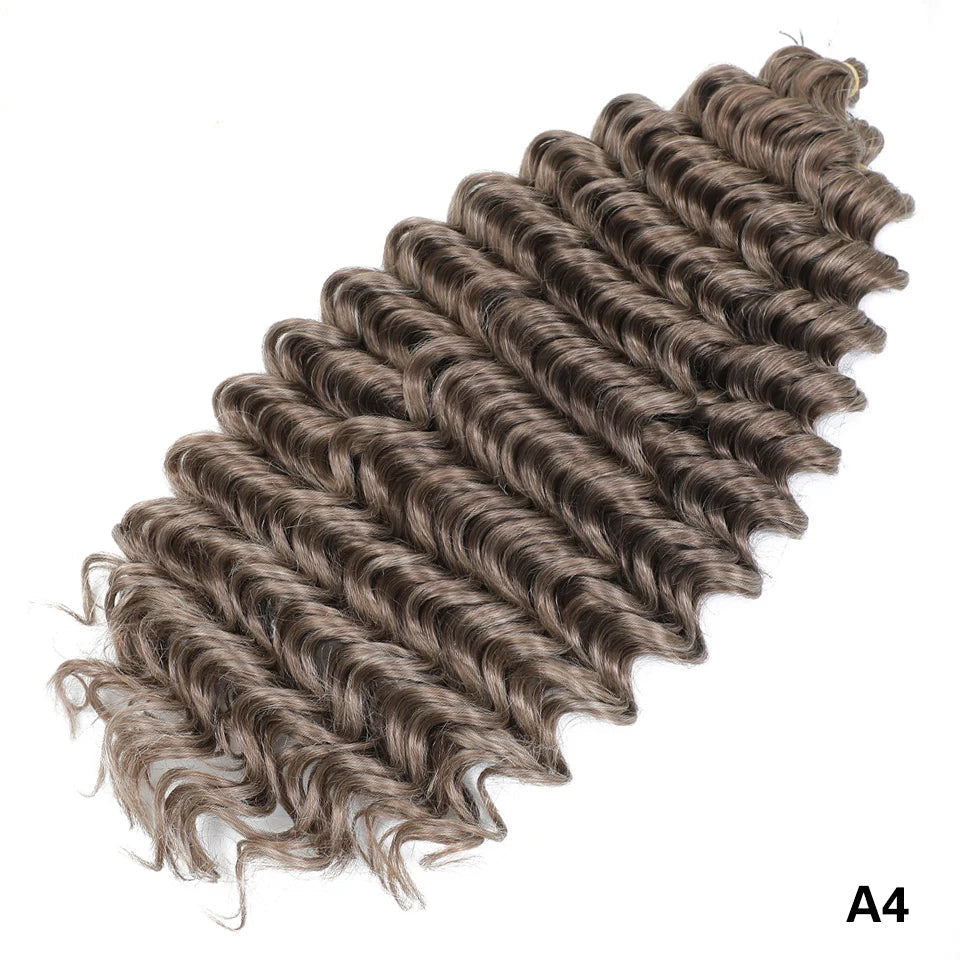 Deep Wave Crochet Braiding Hair 24in | 50 Strands 110g | 16 Colors | Water Wave Twist Luxegan