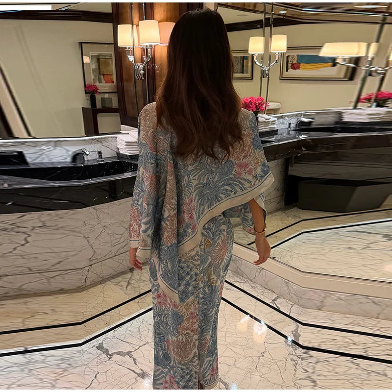 Solid Round Neck Sleeveless Regular Fit A-Line Ankle-Length Dress – Empire Waist, with Optional Cape/Shawl Overlay, All Season Luxegan